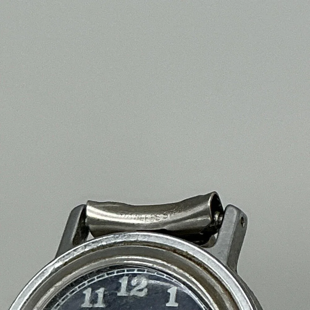 Vintage Timex Womens Watch 25mm Black Dial Stainless Bracelet Manual Wind